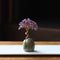 Purple Crystal Natural Crystal Wealth Tree - 12cm Feng Shui Decor, Elegant Office Desk Ornament