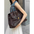 Coffee Brown Spacious Women's PU Leather Tote Bag with Laptop Compartment
