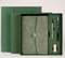 Green Premium A5 Three-Fold Notebook Gift Set with 16GB USB and Pen