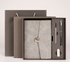 Grey Premium A5 Three-Fold Notebook Gift Set with 16GB USB and Pen