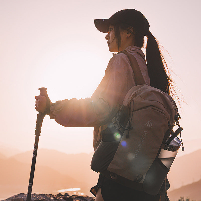 Pink-white 20L Lightweight Hiking Backpack for Camping, Travel, and Commuting