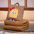 Coffee Thick Fleece Cartoon Cookie Pillow Blanket 2-in-1 for Winter Car and Office Use