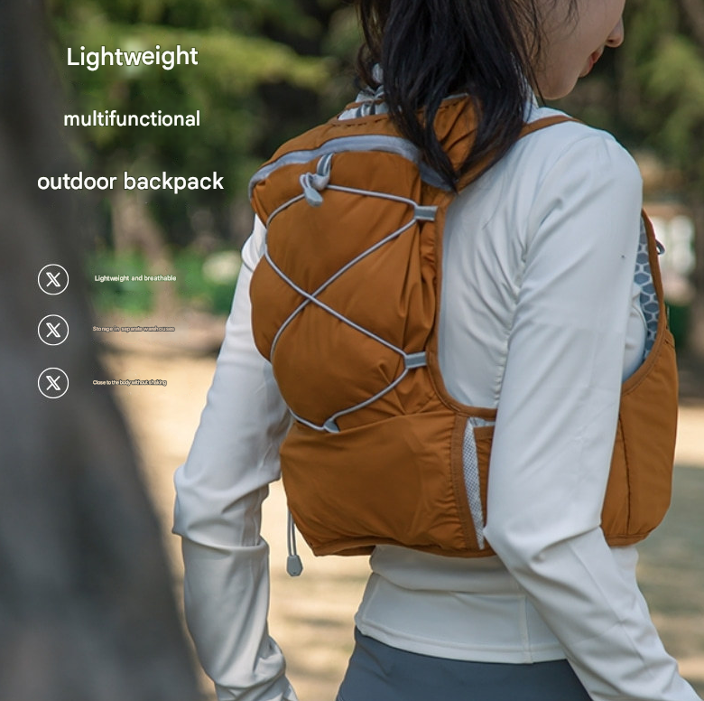 Grey Hydration Backpack for Trail Running, Marathon, and Cycling