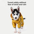 XL Bright Yellow And Gray Trim Waterproof Four-Legged Dog Raincoat with Leash Hole for Small Breeds