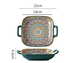 Morocco 9-Inch Bohemian Ceramic Double-Handled Square Plate