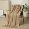 Khaki Hollow Knitted Sofa Blanket with Tassels, 120 x 165 cm, 510g, Ideal for Hotel and Home