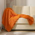 Orange Solid Color Plush Knitted Blanket for Sofa and Office, 152 x 203 cm, 1150g