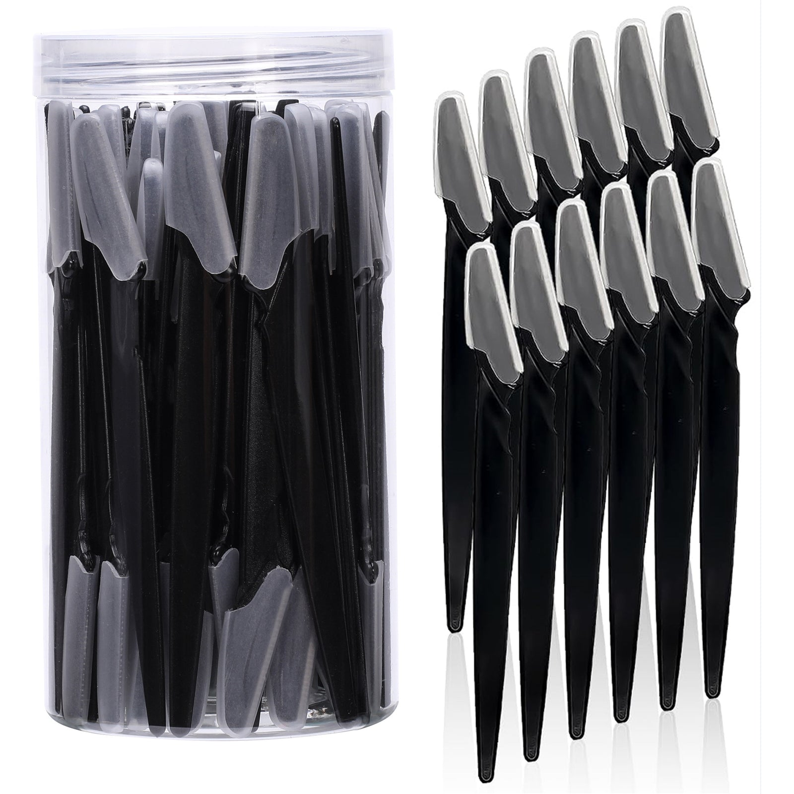40-Piece Eyebrow Razor & Dermaplaning Tool Set(Black)