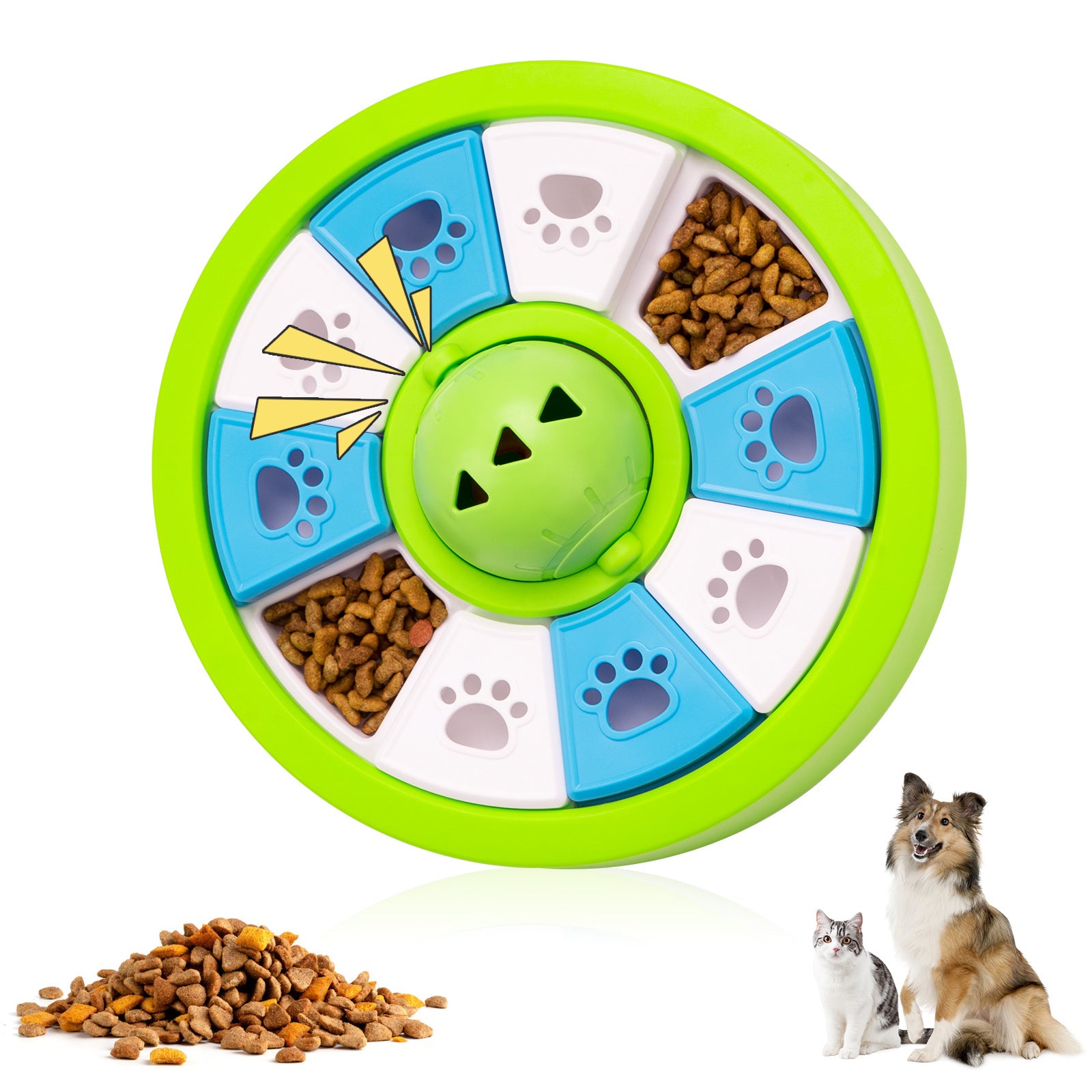 Interactive Dog Puzzle Feeder Toy - Slow Feeder for IQ Training & Mental Stimulation(green)