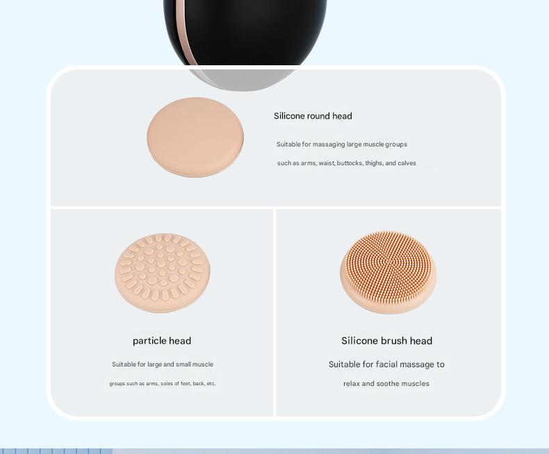 Mini Facial & Head Massager with Heat Therapy - USB-C Rechargeable, 3 Modes(white)