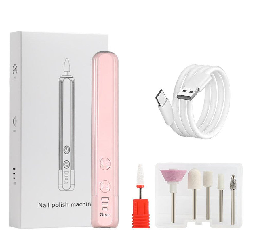 Portable Electric Nail Drill Pen Kit - USB-C Rechargeable, 3-Speed, High Torque, Low Heat(Pink)