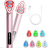 7-in-1 LED Facial Therapy Wand with 180 Rotatable Head & 42C Constant Temperature(pink)