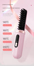Cordless Hair Straightener Brush - 4000mAh USB-C Rechargeable, 4 Temps, Anti-Scald 3D Comb Design(white)