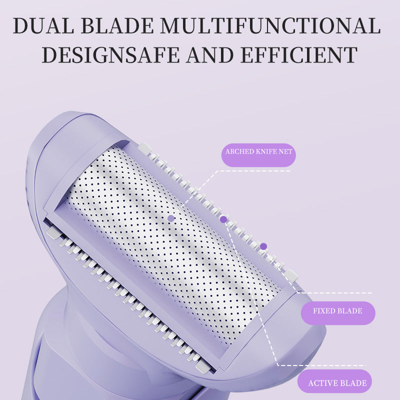 5-in-1 Electric Lady Shaver & Grooming Kit - LCD Display, USB-C Rechargeable, Full Body Hair Removal(White)