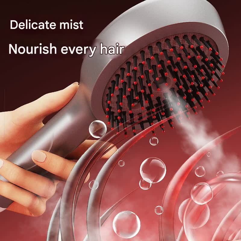 4-in-1 SPA Scalp Care Massage Comb - Red Light Therapy, Nano Steam & Vibration, USB-C Rechargeable(Pink)