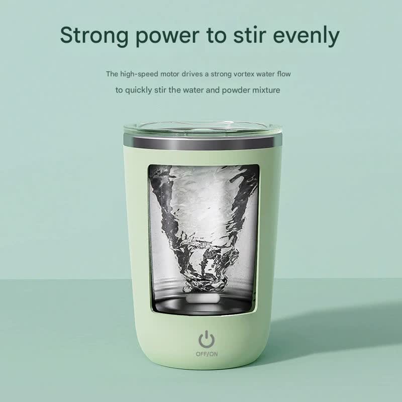 Mini Portable Electric Self-Stirring Mug - USB-C Rechargeable, 4-Hour Use, Stainless Steel (White)