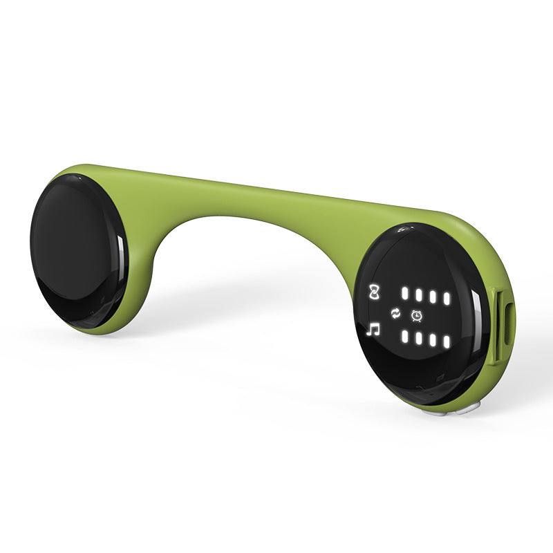 Under-Pillow Bone Conduction Sleep Speaker - Bluetooth 5.4, White Noise, TF Card, LED Display & Timer(Yellow-green)