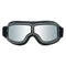 Retro Motorcycle Goggles - Windproof, UV400 Protection, Anti-Impact PC Lenses with Leather Frame(Black leather silver lens)