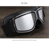 Retro Motorcycle Goggles - Windproof, UV400 Protection, Anti-Impact PC Lenses with Leather Frame(Black leather silver lens)