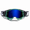 Pro Motocross Goggles - Windproof, UV400 Protection with TPU Frame & PC Lens, Adjustable Strap(Green frame, blue lens)