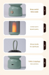 Retro Candle Flame Effect LED Lantern - USB-C Rechargeable, Portable with Silicone Handle(black)