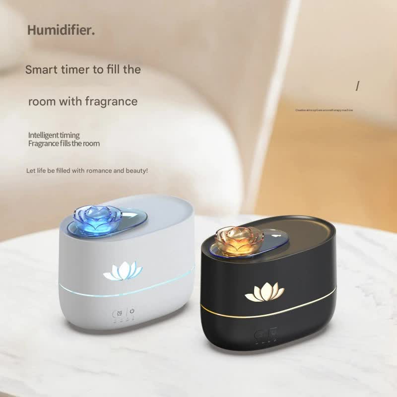 Creative Aroma Diffuser & Humidifier with 7-Hue Light - USB-C, Intelligent Timer & Delicate Mist(Rocket Aromatherapy Machine - Black)