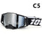 Professional Motocross & Ski Goggles - HiPER Lens, TPU Frame(Black frame with white belt and silver lens)