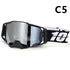 Professional Motocross & Ski Goggles - HiPER Lens, TPU Frame(Black frame with white belt and silver lens)