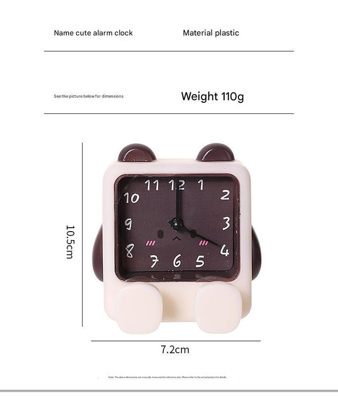 Adorable Cartoon Animal Alarm Clock - Silent Quartz Movement, Loud Alarm, Battery Operated(Beige)