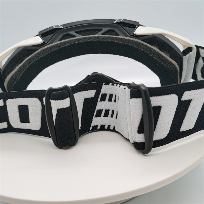 Performance Motocross & Off-Road Goggles - Increased Impact Protection with Lens Lock System(White and red frame transparent piece)