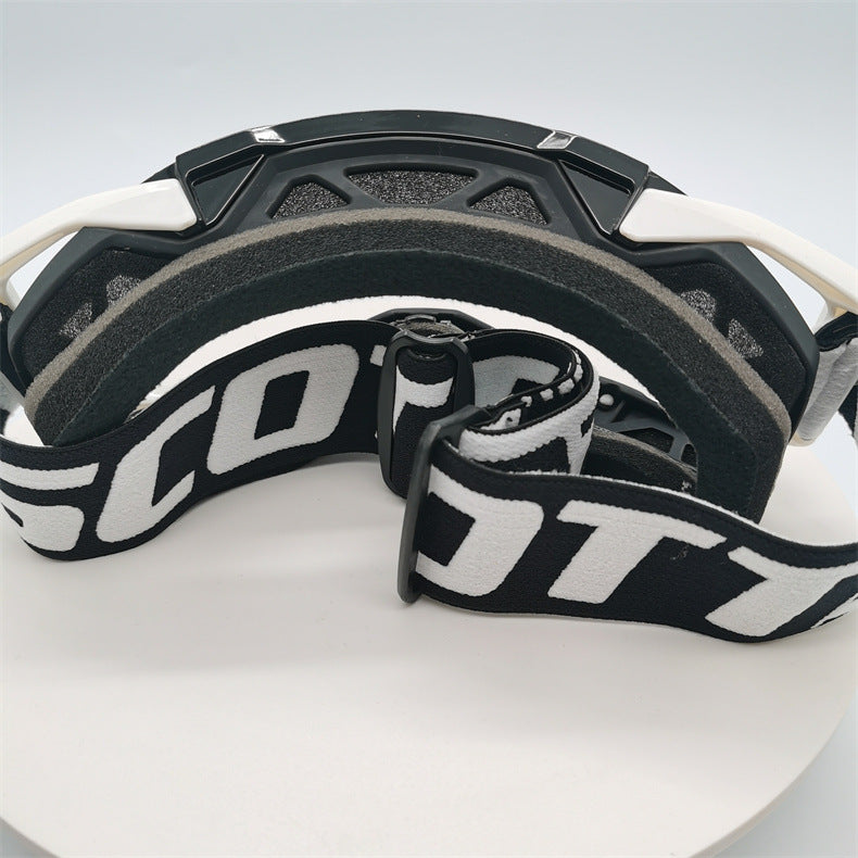 Performance Motocross & Off-Road Goggles - Increased Impact Protection with Lens Lock System(Red and blue frame blue film)