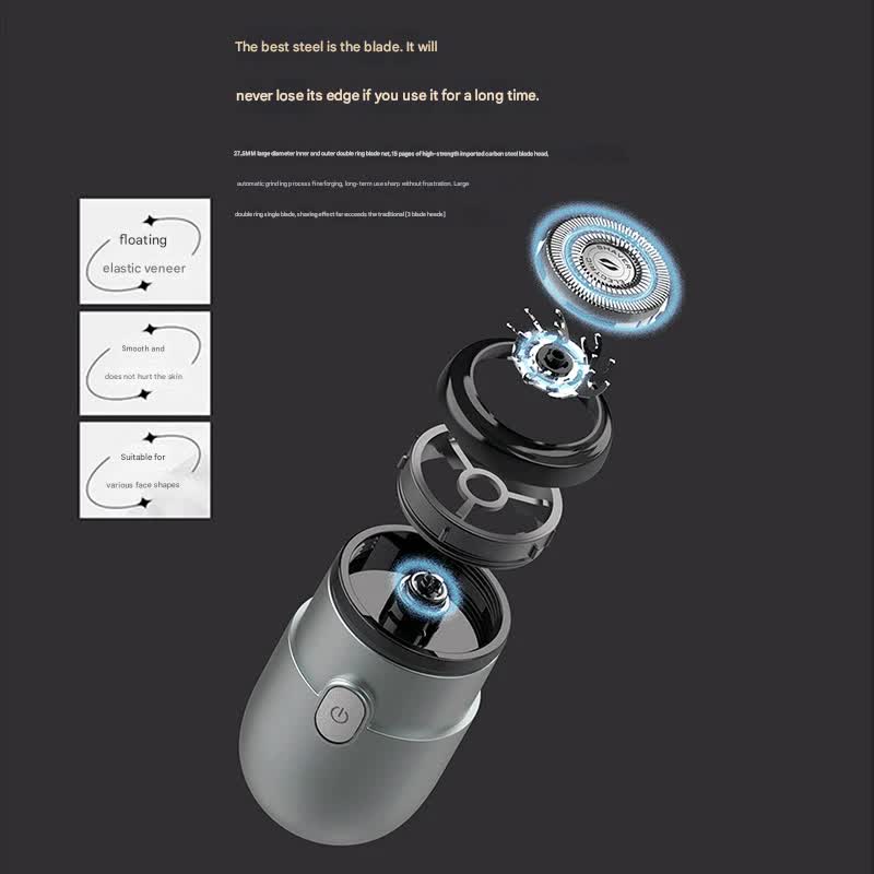 Mini Electric Rotary Shaver - IPX7 Waterproof, 2 Speed Modes, 90-Day Battery Life, USB Rechargeable(Yellow)