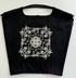 Printed Canvas Tote Bag - Water-Resistant, Large Capacity Shoulder Bag with Intricate Pattern(Black Cashew Flower)