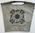 Printed Canvas Tote Bag - Water-Resistant, Large Capacity Shoulder Bag with Intricate Pattern(Dark grey cashew flower)