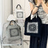 Printed Canvas Tote Bag - Water-Resistant, Large Capacity Shoulder Bag with Intricate Pattern(Black datura flower)