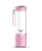 Portable Electric Juicer Blender - 450ml Glass Cup, 6-Blade, 20000RPM, USB Rechargeable(Pink)