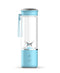 Portable Electric Juicer Blender - 450ml Glass Cup, 6-Blade, 20000RPM, USB Rechargeable(Light blue)