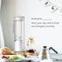 Portable Electric Juicer Blender - 450ml Glass Cup, 6-Blade, 20000RPM, USB Rechargeable(Light blue)