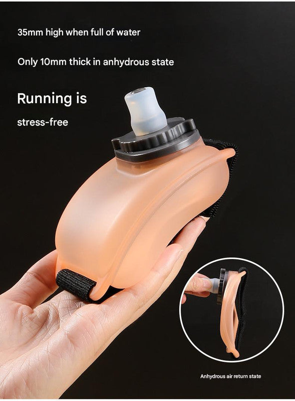 Wearable Sports Wrist Water Bottle - 200ml BPA-Free Silicone Flask with Adjustable Strap & Bite Valve(Transparent)