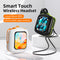 Smart Touch Wireless Headset with MP3 Player & Display - Caller ID, App Control, ENC Noise Reduction(White pink)