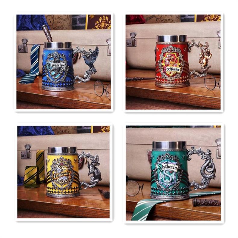 Collectible Fantasy House Crest Tankard Mug - 600ml Stainless Steel Lined Resin Beer Stein(green)