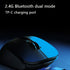 Ergonomic Vertical Wireless Mouse - Dual Mode (2.4G + Bluetooth), RGB Light, Rechargeable 500mAh Battery(Blue)