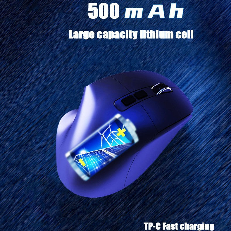 Ergonomic Vertical Wireless Mouse - Dual Mode (2.4G + Bluetooth), RGB Light, Rechargeable 500mAh Battery(Pink)