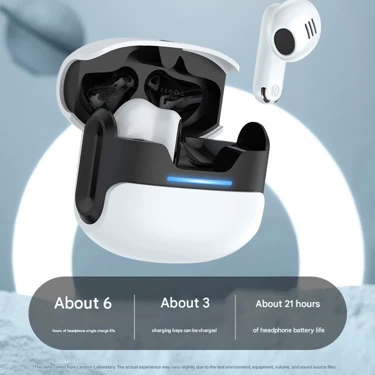 TWS Wireless Earbuds with Bluetooth 5.3 - 13mm Drivers, 21H Playtime, LED Charging Case(Black)