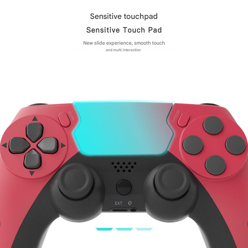 Wireless Gaming Controller - Bluetooth 4.0, Double Motor Vibration, Sensitive Touchpad & 8H Playtime(Wine red)