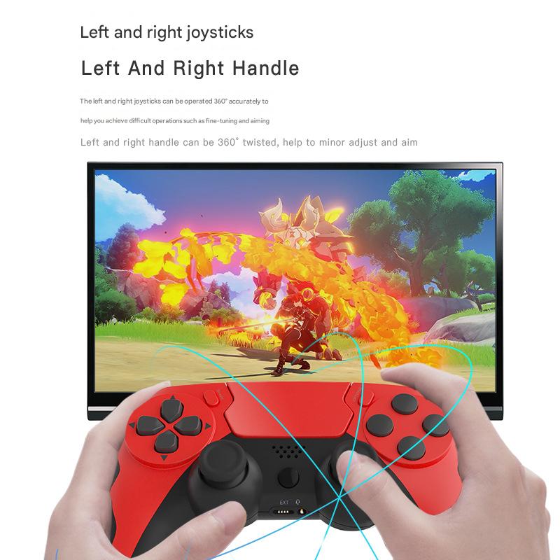 Wireless Gaming Controller - Bluetooth 4.0, Double Motor Vibration, Sensitive Touchpad & 8H Playtime(Blue black)