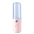 Two Portable Nano Facial Sprayer - 50ml USB Rechargeable Moisturizing Disinfectant Sprayer(Light pink)