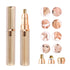 3-in-1 Rechargeable Electric Trimmer for Women - Nose, Eyebrow & Facial Hair Remover with Washable Heads & LED Light(Gold)