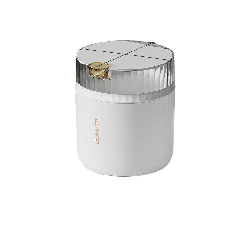 White desktop trash can standard with one roll of garbage bag 14cm * 15cm including button * 16cm
