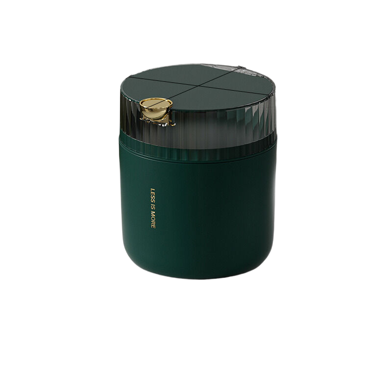Light luxury green desktop garbage bin standard with one roll of garbage bag 14cm * 15cm including button * 16cm